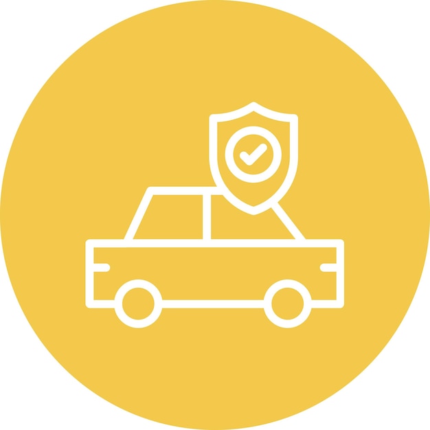 Vector ilustración del icono vectorial de seguridad del automóvil del conjunto de iconos de protección y seguridad