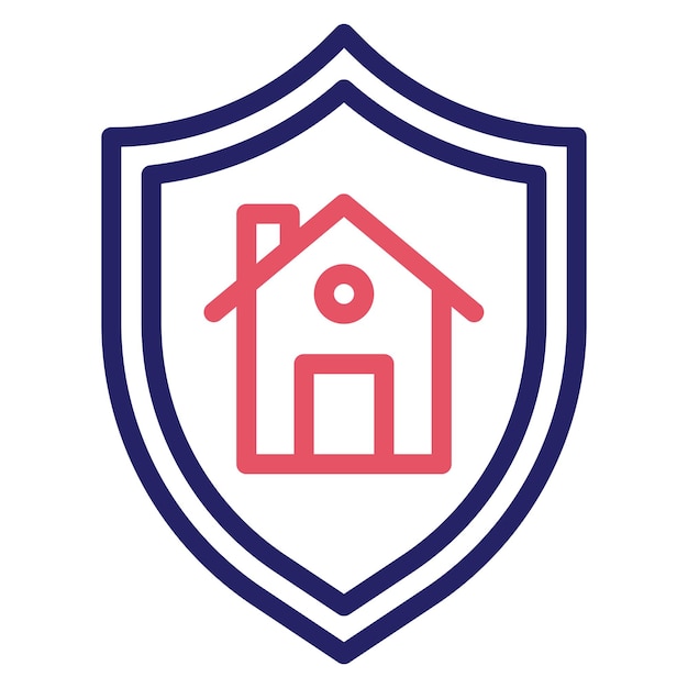 Ilustración del icono vectorial de seguridad de la casa del conjunto de iconos de bienes raíces