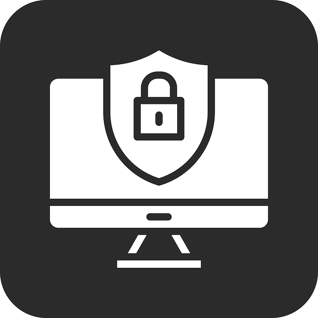 Ilustración del icono vectorial de seguridad de la computadora del conjunto de iconos de protección y seguridad