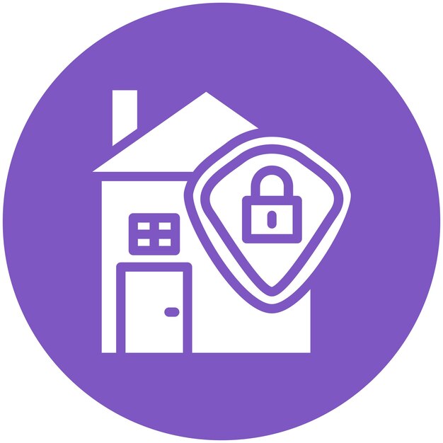 Ilustración del icono vectorial de seguridad en el hogar del conjunto de iconos de trabajo desde el hogar