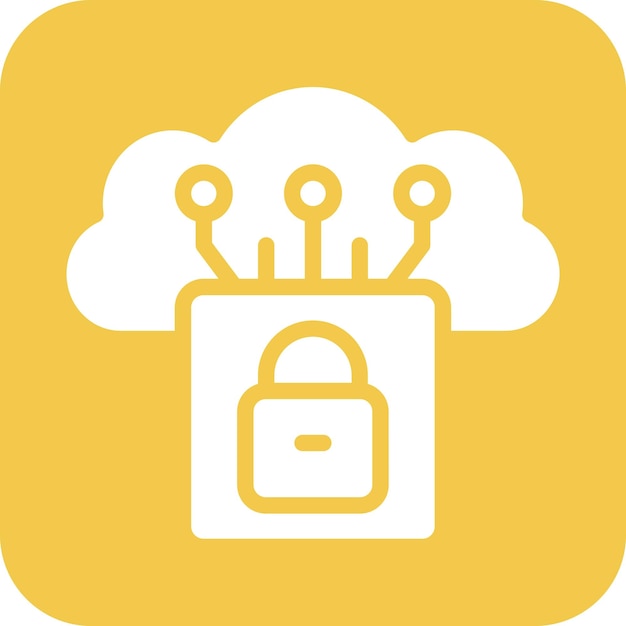Ilustración del icono vectorial de seguridad en la nube del conjunto de iconos de alojamiento web