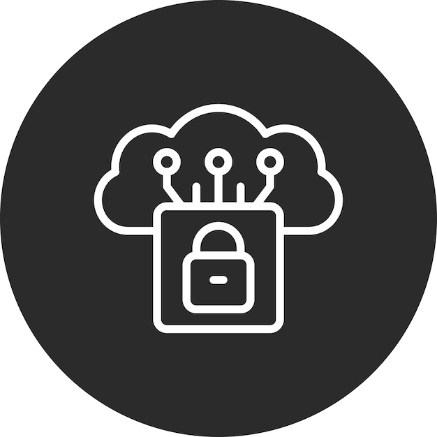 Ilustración del icono vectorial de seguridad en la nube del conjunto de iconos de alojamiento web