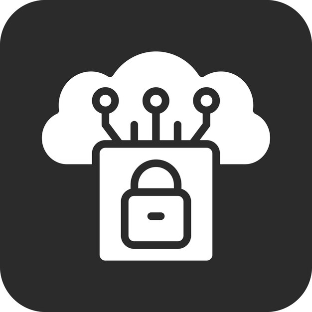 Ilustración del icono vectorial de seguridad en la nube del conjunto de iconos de alojamiento web