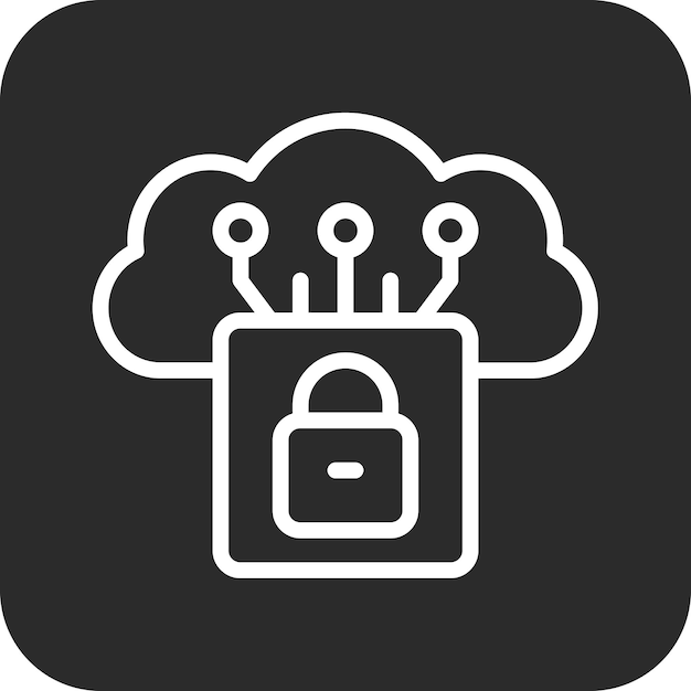 Ilustración del icono vectorial de seguridad en la nube del conjunto de iconos de alojamiento web