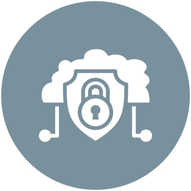 Ilustración del icono vectorial de seguridad en la nube del conjunto de iconos de Cloud Computing