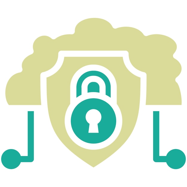 Ilustración del icono vectorial de seguridad en la nube del conjunto de iconos de Cloud Computing
