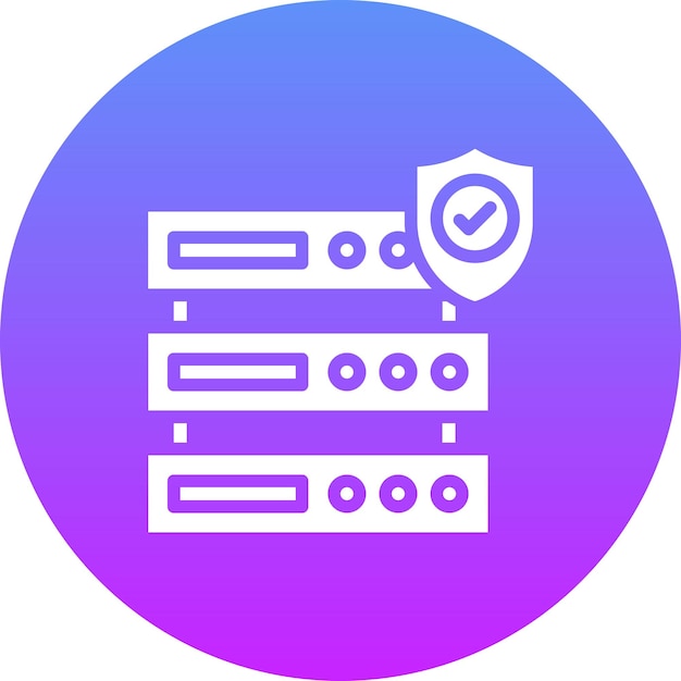 Ilustración del icono vectorial de seguridad del servidor del conjunto de iconos de protección y seguridad