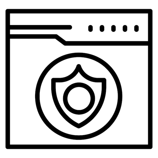 Ilustración del icono vectorial de seguridad del sitio web del conjunto de iconos de marketing
