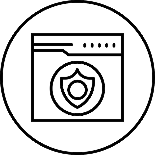 Ilustración del icono vectorial de seguridad del sitio web del conjunto de iconos de marketing