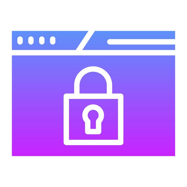 Ilustración del icono vectorial de seguridad del sitio web del conjunto de iconos de seguridad cibernética