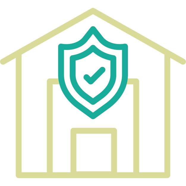 Ilustración del icono vectorial de seguro de hogar del icono de vida familiar