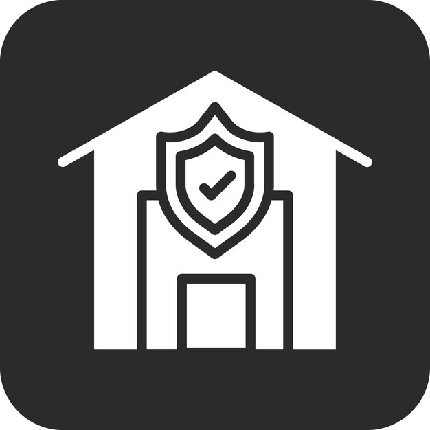Ilustración del icono vectorial de seguro de hogar del icono de vida familiar