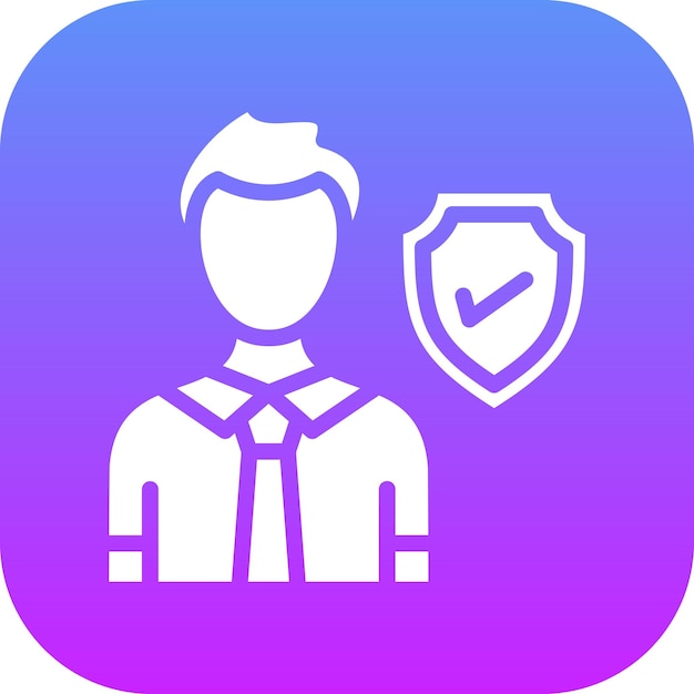 Ilustración del icono vectorial de seguros de empleados del conjunto de iconos de negocios y oficinas