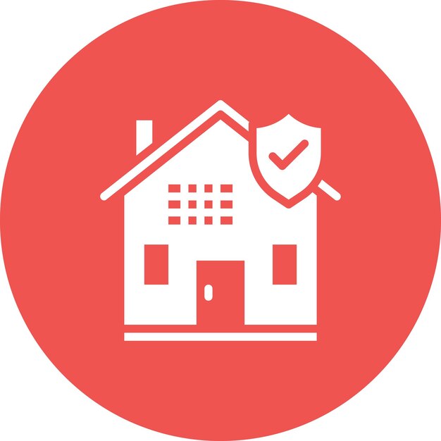 Ilustración del icono vectorial de seguros de vivienda del conjunto de iconos de bienes raíces