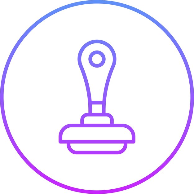 Ilustración del icono vectorial del sello del conjunto de iconos de papelería de Office