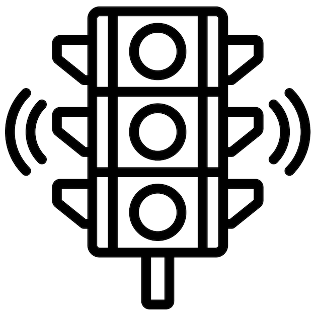 Ilustración del icono vectorial del semáforo inteligente del conjunto de iconos de inteligencia artificial