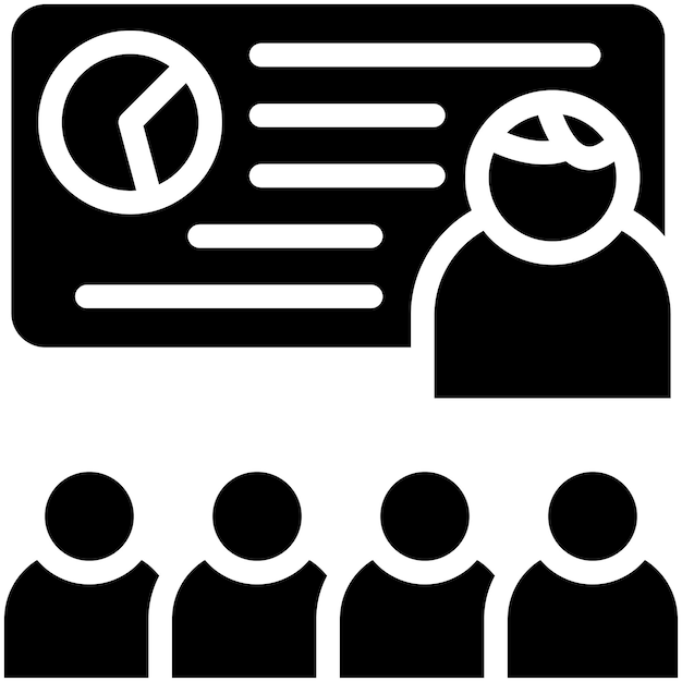Ilustración del icono vectorial del seminario del conjunto de iconos de capacitación empresarial