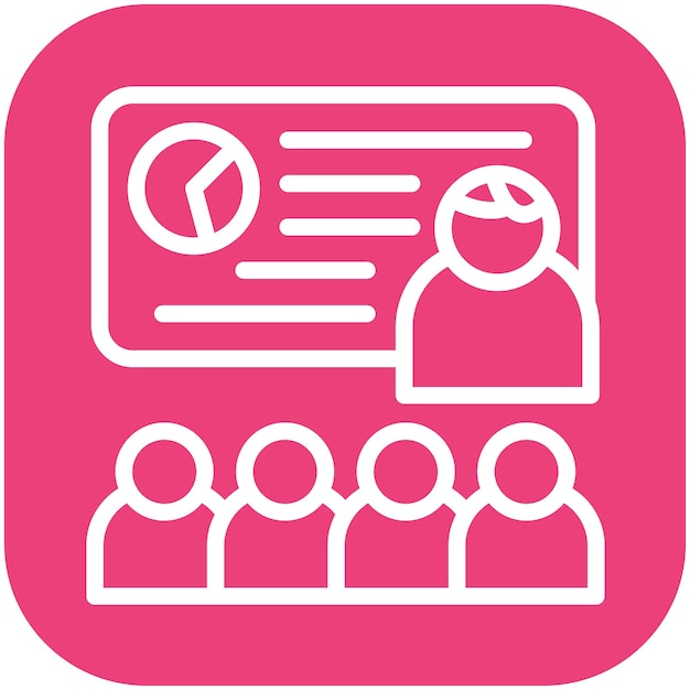 Ilustración del icono vectorial del seminario del conjunto de iconos de capacitación empresarial