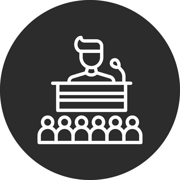 Ilustración del icono vectorial del seminario del conjunto de iconos de servicios hoteleros