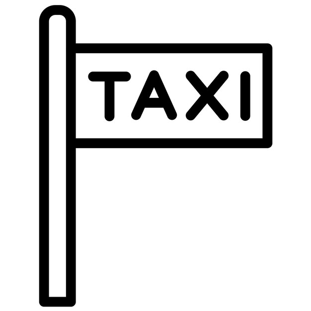 Ilustración del icono vectorial de la señal de taxi del conjunto de iconos del servicio de taxi