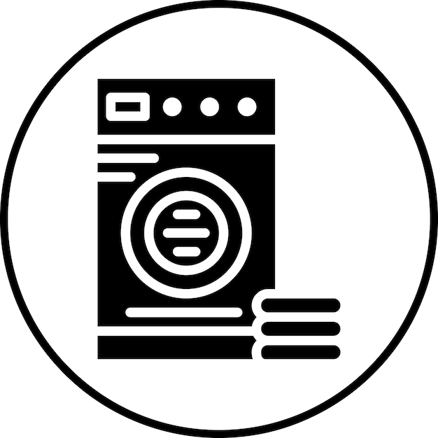 Ilustración del icono vectorial del servicio de lavandería del conjunto de iconos de los servicios hoteleros