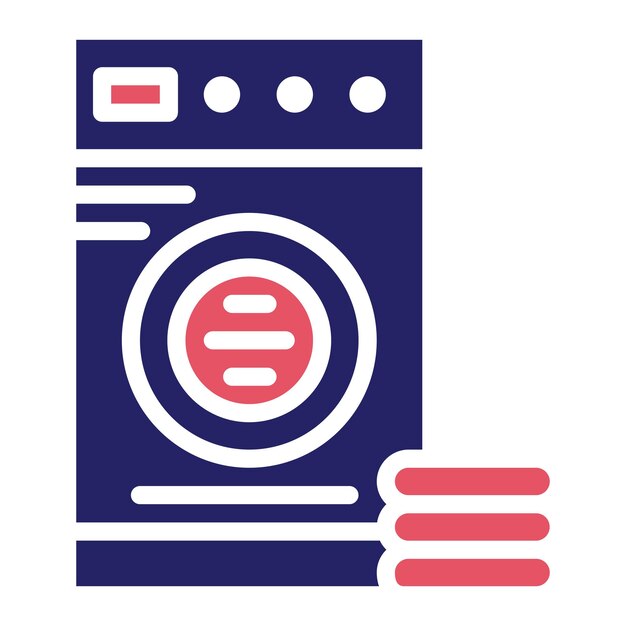 Ilustración del icono vectorial del servicio de lavandería del conjunto de iconos de los servicios hoteleros