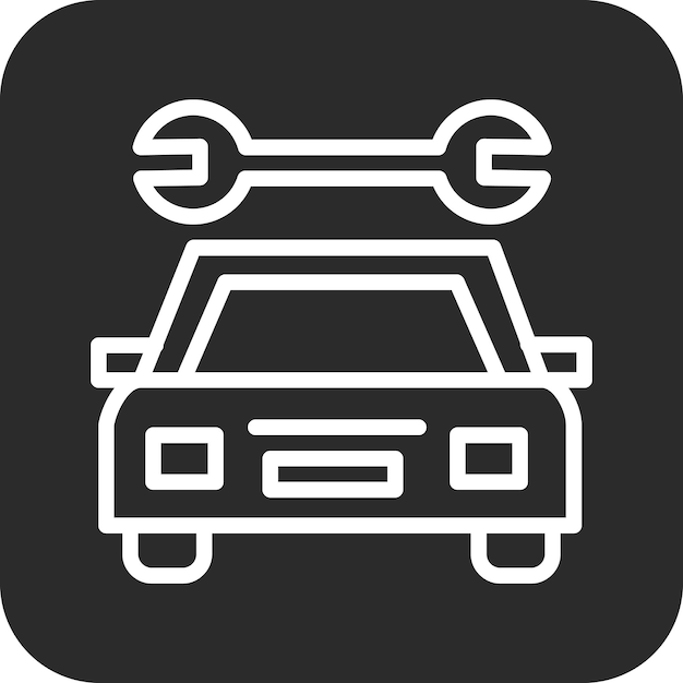 Ilustración del icono vectorial de servicios de automóviles del conjunto de iconos de servicios de hoteles
