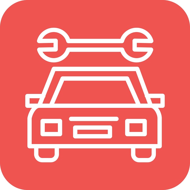 Ilustración del icono vectorial de servicios de automóviles del conjunto de iconos de servicios de hoteles