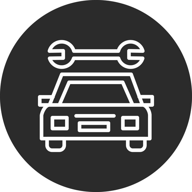Ilustración del icono vectorial de servicios de automóviles del conjunto de iconos de servicios de hoteles