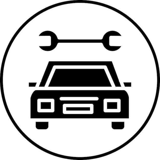 Ilustración del icono vectorial de servicios de automóviles del conjunto de iconos de servicios de hoteles