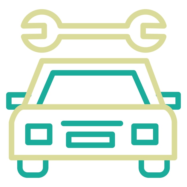 Ilustración del icono vectorial de servicios de automóviles del conjunto de iconos de servicios de hoteles