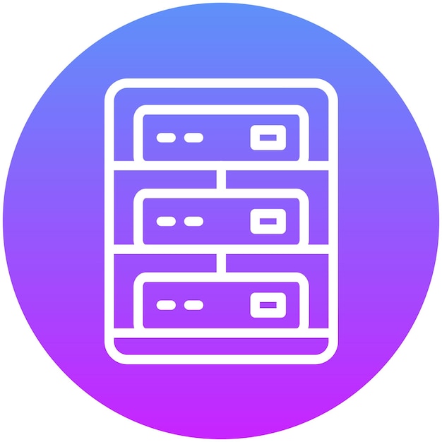 Ilustración del icono vectorial del servidor del conjunto de iconos sin código