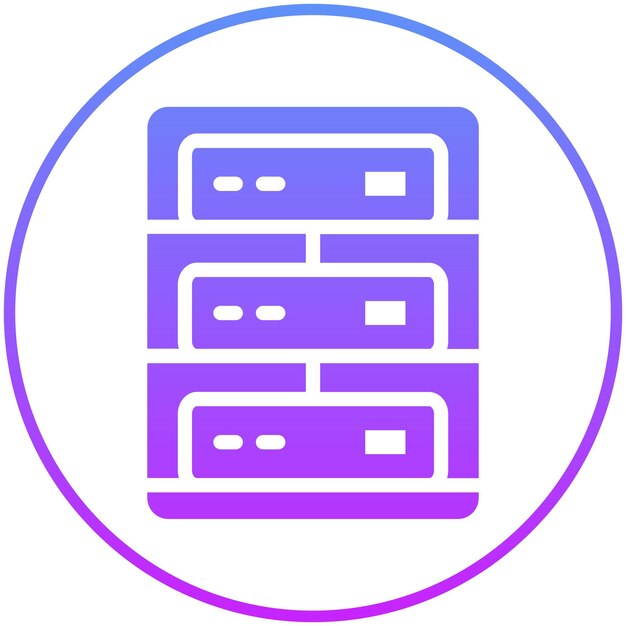 Ilustración del icono vectorial del servidor del conjunto de iconos sin código