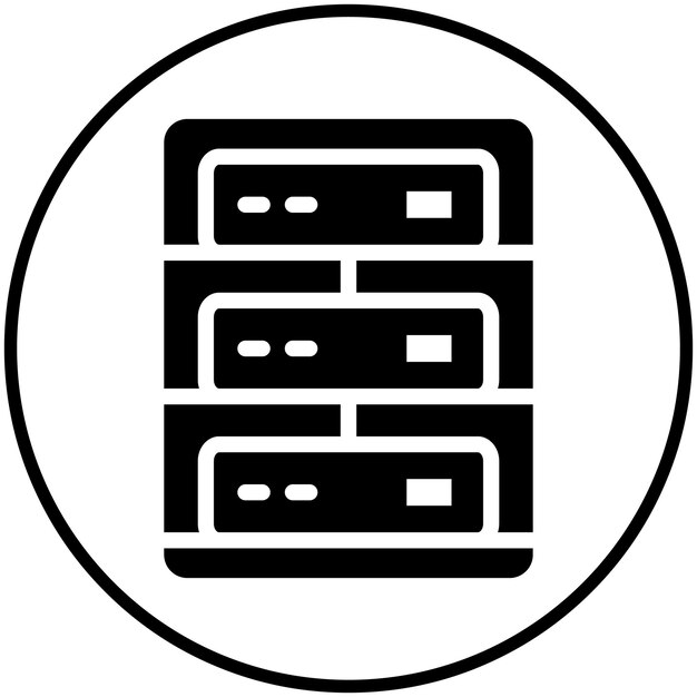 Ilustración del icono vectorial del servidor del conjunto de iconos sin código