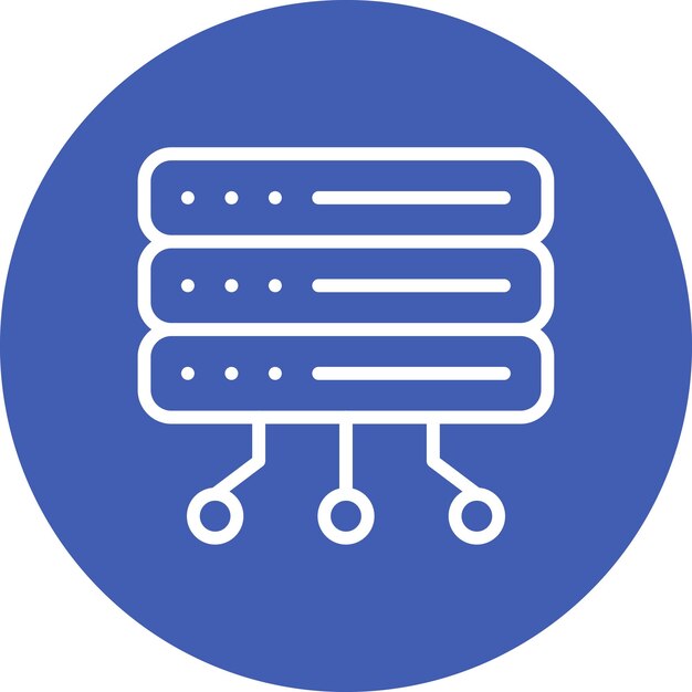 Ilustración del icono vectorial del servidor del conjunto de iconos de computadora y hardware