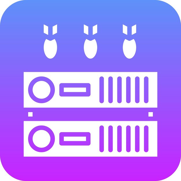 Ilustración del icono vectorial del servidor Ddos del conjunto de iconos de seguridad cibernética
