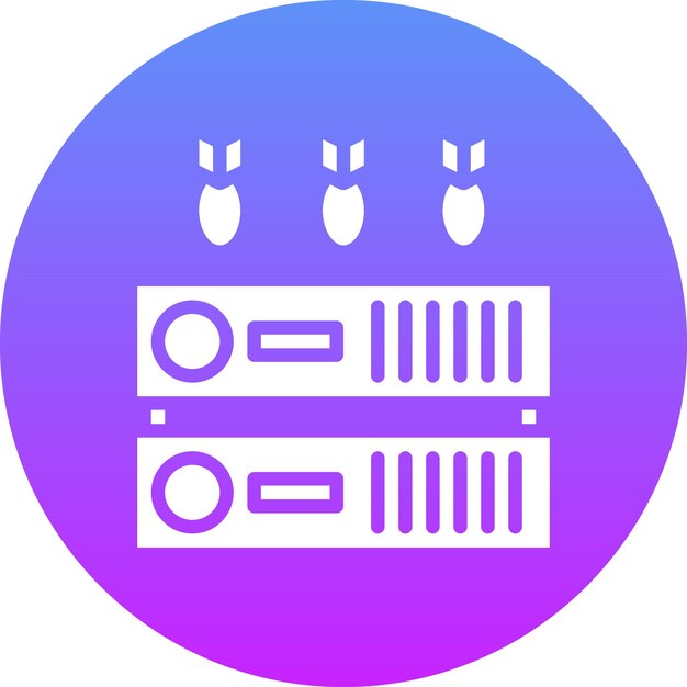 Ilustración del icono vectorial del servidor Ddos del conjunto de iconos de seguridad cibernética