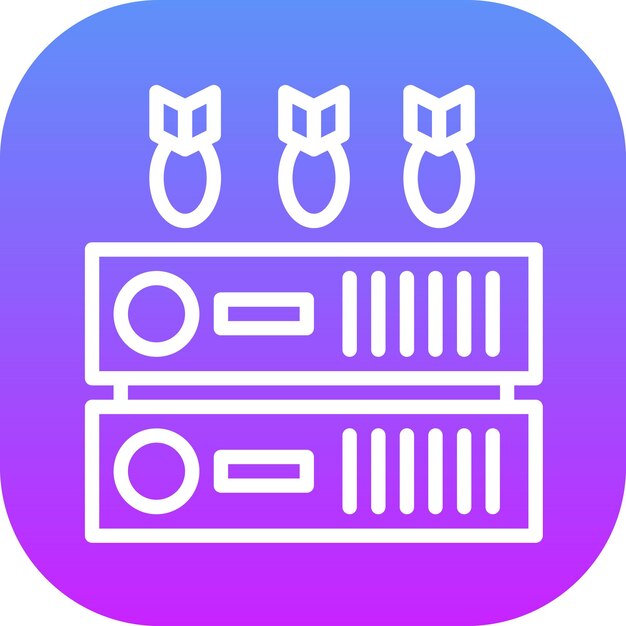 Ilustración del icono vectorial del servidor Ddos del conjunto de iconos de seguridad cibernética