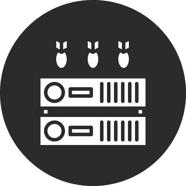 Ilustración del icono vectorial del servidor Ddos del conjunto de iconos de seguridad cibernética