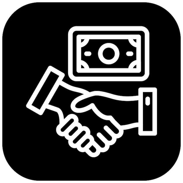 Ilustración del icono vectorial de Shady Deal del conjunto de iconos de Corrupción