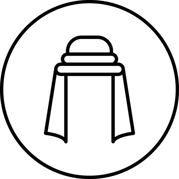 Ilustración del icono vectorial de Shemagh del conjunto de iconos de Dubai