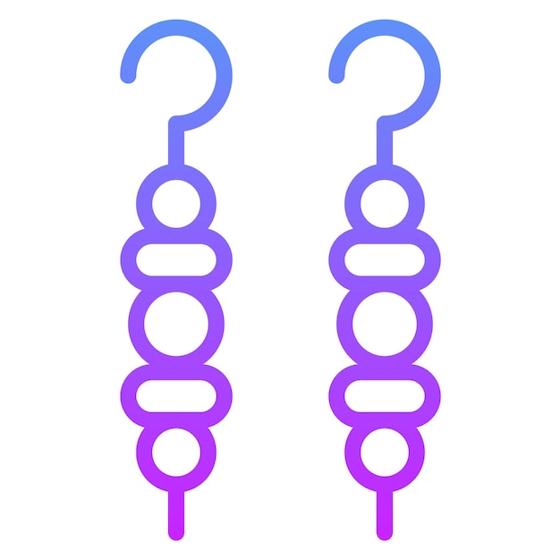 Ilustración del icono vectorial de Shish Kebab del conjunto de iconos del restaurante