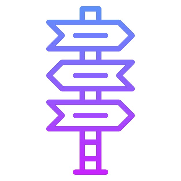 Ilustración del icono vectorial del signo de dirección del conjunto de iconos de Mall