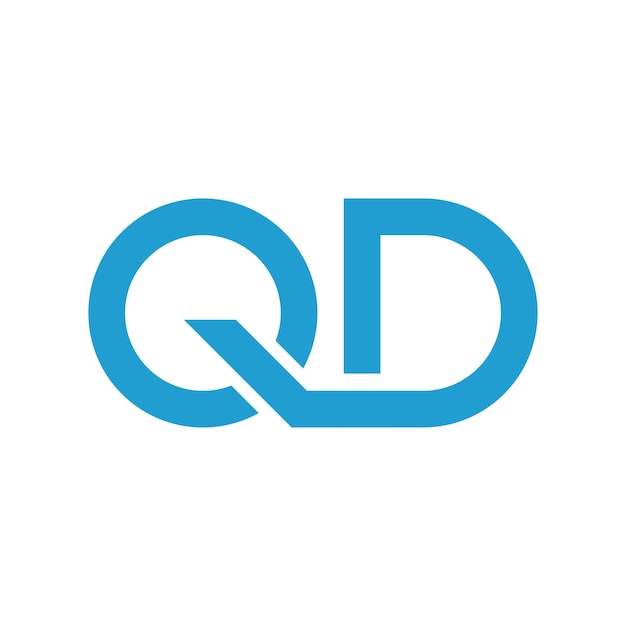 Ilustración del icono vectorial del signo de la letra del logotipo QD