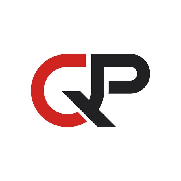 Ilustración del icono vectorial del signo de la letra del logotipo QP