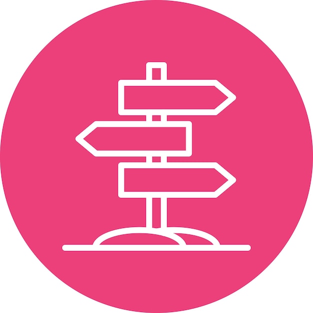 Ilustración del icono vectorial de signos direccionales del conjunto de iconos del Oeste Salvaje
