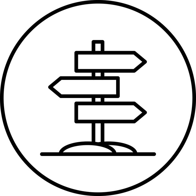 Ilustración del icono vectorial de signos direccionales del conjunto de iconos del Oeste Salvaje