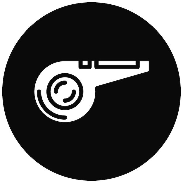 Ilustración del icono vectorial del silbato del conjunto de iconos de Rugby