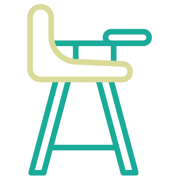 Ilustración del icono vectorial de la silla alta del conjunto de iconos de bebés