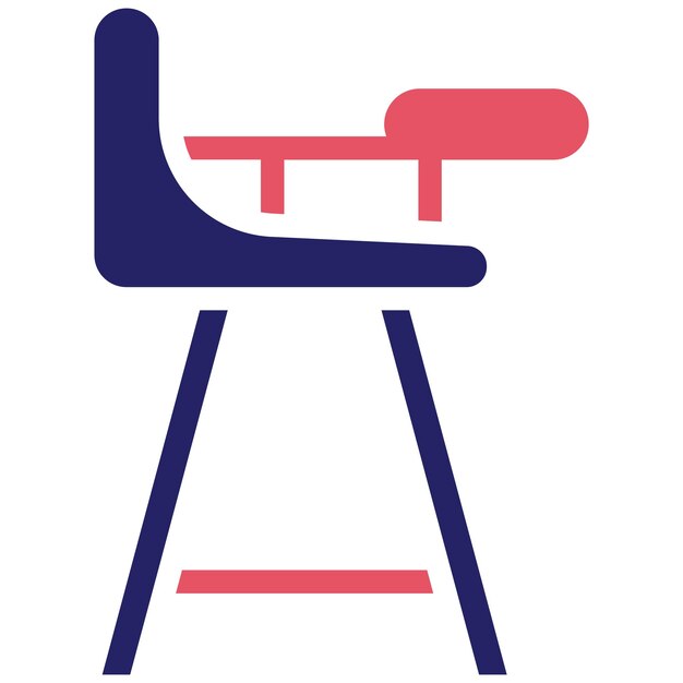 Ilustración del icono vectorial de la silla alta del conjunto de iconos de bebés